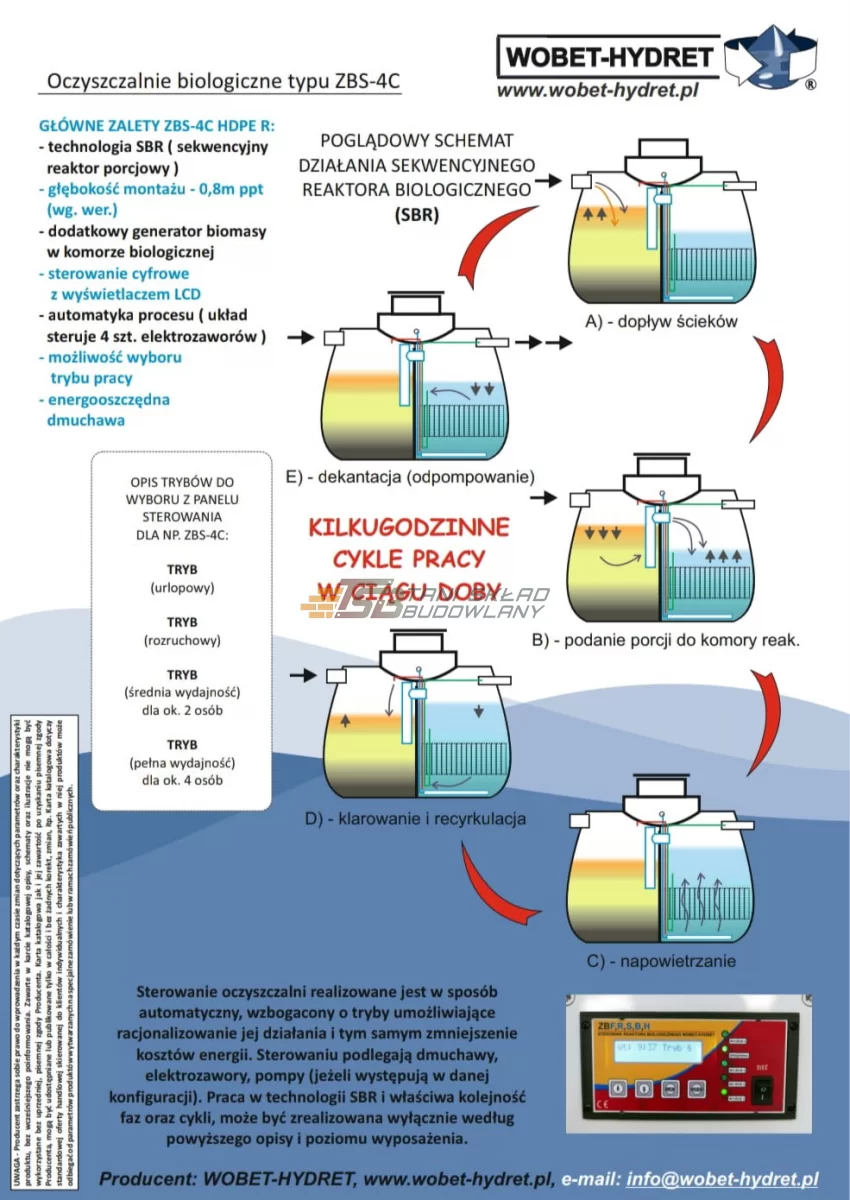 Oczyszczalnia Biologiczna ZBS-4C HDPE R Wobet-Hydret
