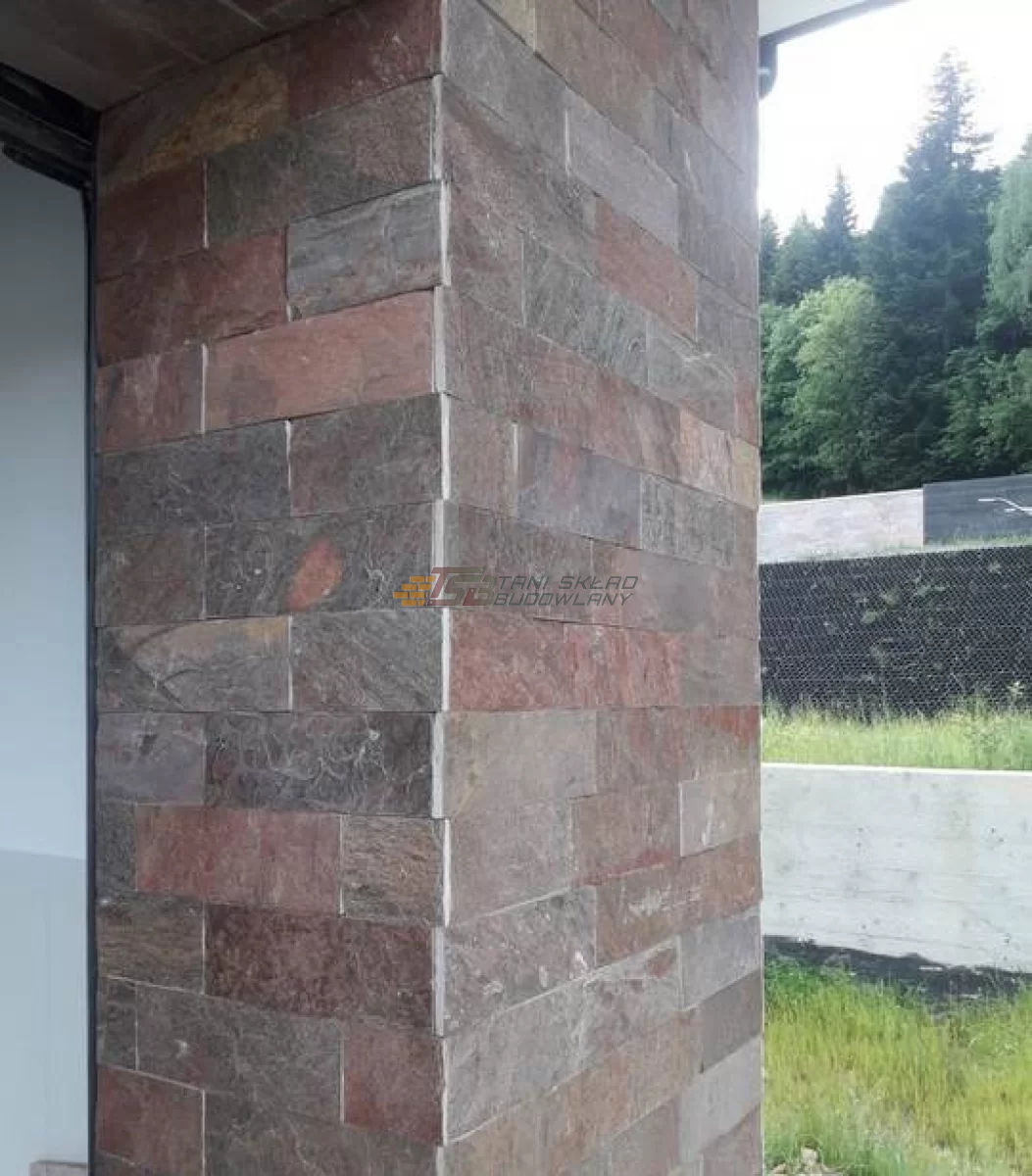 Płytki Łupek Copper 30x10 / elewacja Panel Elewacyjny Miedź Kamień