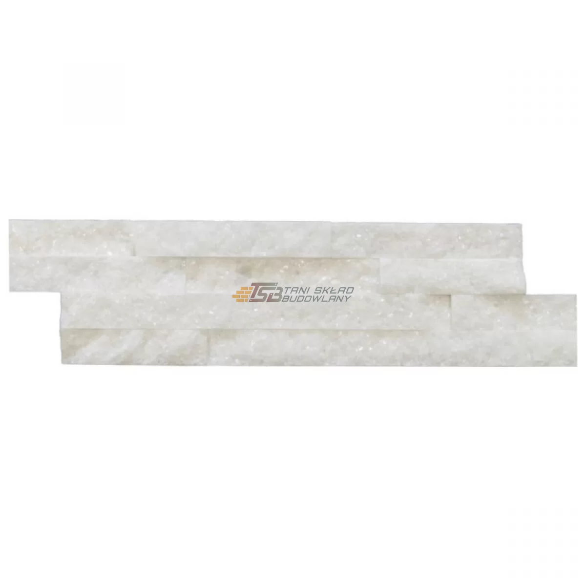 Biały Kwarcyt Panel ścienny Marmur Elewacja 10x36x0,8-1,3 cm płytka