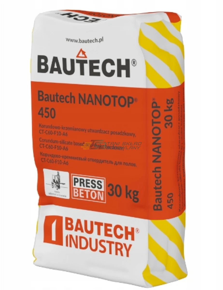 BAUTECH NANOTOP 450 Posypka utwardzająca do posadzek przemysłowych 30 kg SZARA