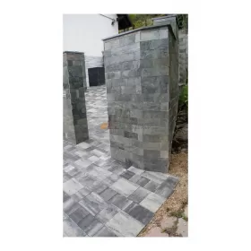 Płytki Łupek Deoli Green naturalny 60x30x1,2 cm z Łupka elewacja