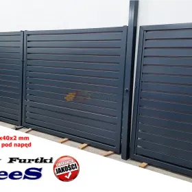 Brama dwuskrzydłowa palisadowa 4x1,5 m+ furtka 1x1,5 m w komplecie