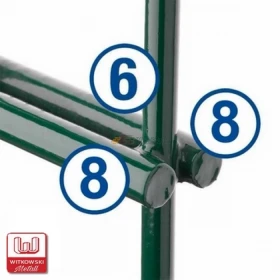 Panel ogrodzeniowy 2D 1630x2500 mm, drut fi 8/6/8 mm