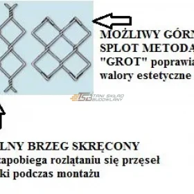 Siatka ogrodzeniowa pleciona ocynkowana +PCV oczko 40x40