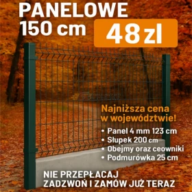 Ogrodzenie panelowe 3D 2D Producent ,panel 123 cm + podmurówka 25 cm